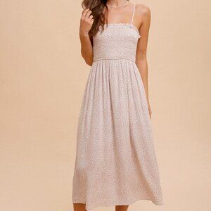 Ruffle Smocked Midi Dress